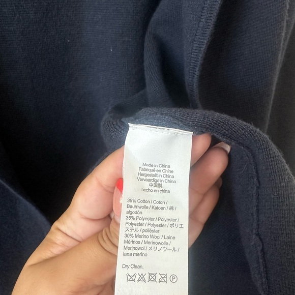 J.CREW Eloise Sweater Blazer BA552 Open Front Pockets Navy Size XS - Picture 5 of 7